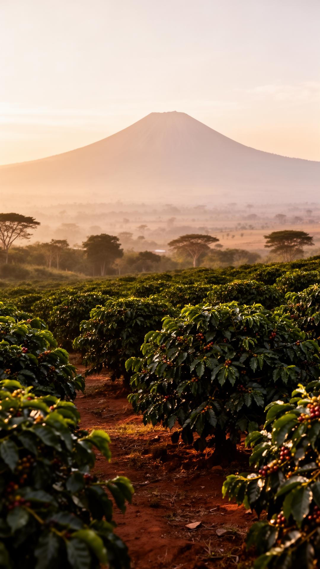Freshly brewed Tanzanian coffee at the lodge